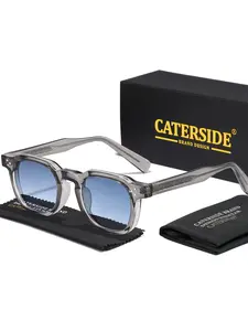 Unisex Vintage Rectangle Frame Sunglasses, Trendy Casual Tinted Lens Sunglasses for Everyday Use, Fashion Accessories for Outdoor Activities