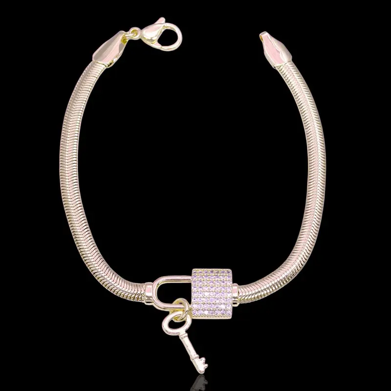 Lock and key gold filled bracelet