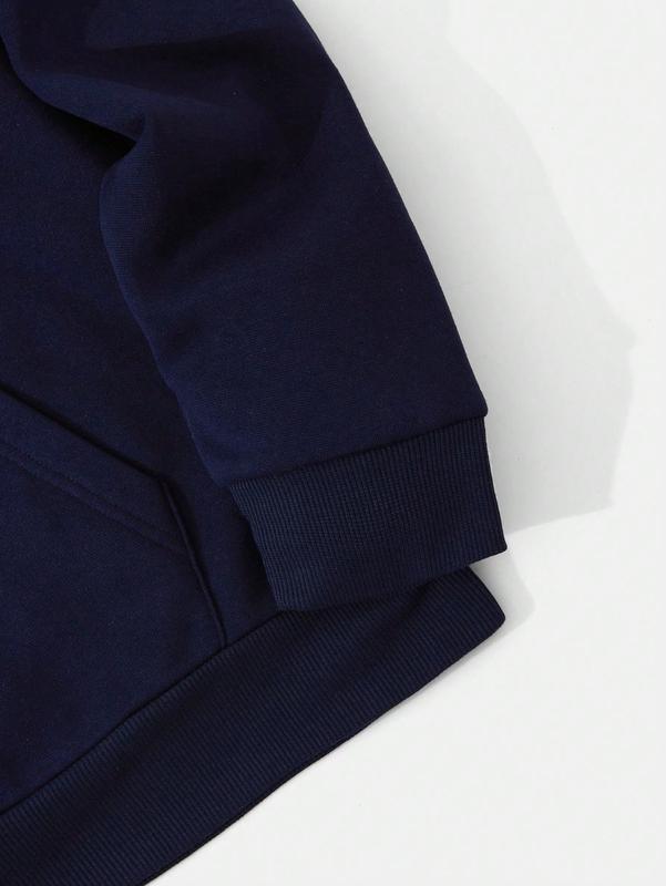 Men's Solid Color Drop Shoulder Long Sleeve Drawstring Pocket Casual Hoodie, Autumn/Winter,Back To School Sweatshirts clearance deals today boyfriend christmas gifts clearance items clearance items