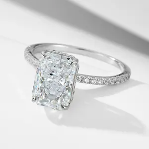 Shineofdiamond Radiant Cut Engagement Ring luxury jewelry s925 sterling silver jewelry gift travel  ring tarnish  free  ring