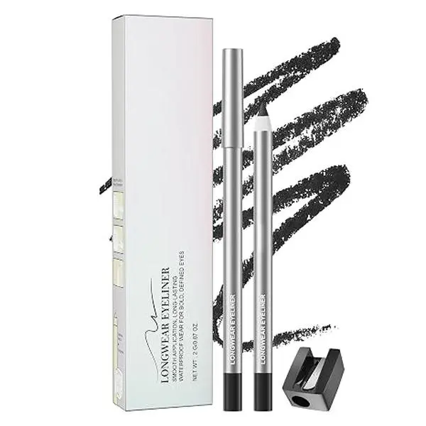 Eyeliner Pencil with Built-in Sharpener, Waterproof Smudge Proof Longwear Gel Eye Liner, Smooth Gliding Long Lasting Colored Eyeliners for Daily Eye Makeup
