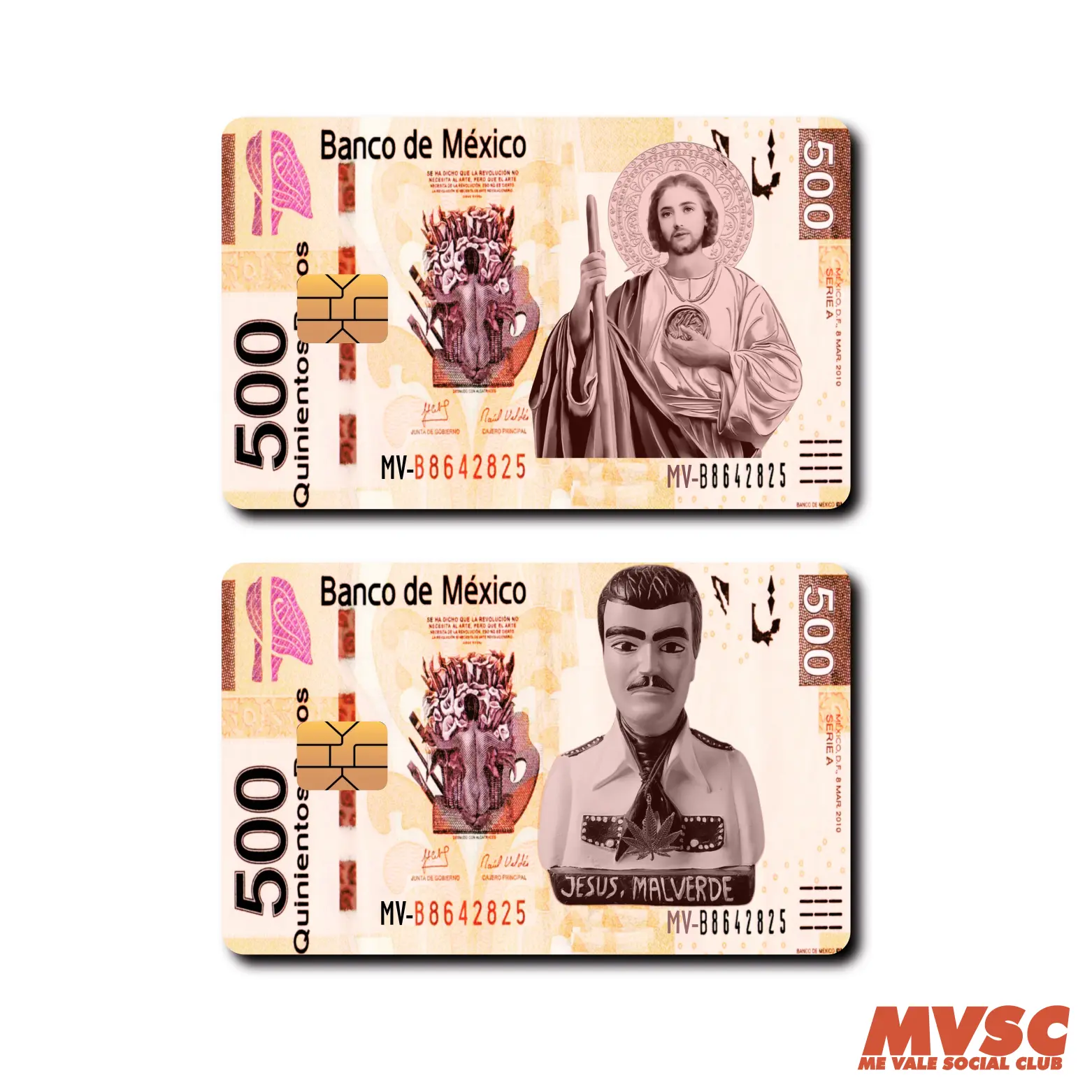 Card Skin Cover -  Billetes de San Judas y Malverde 500 Pesos