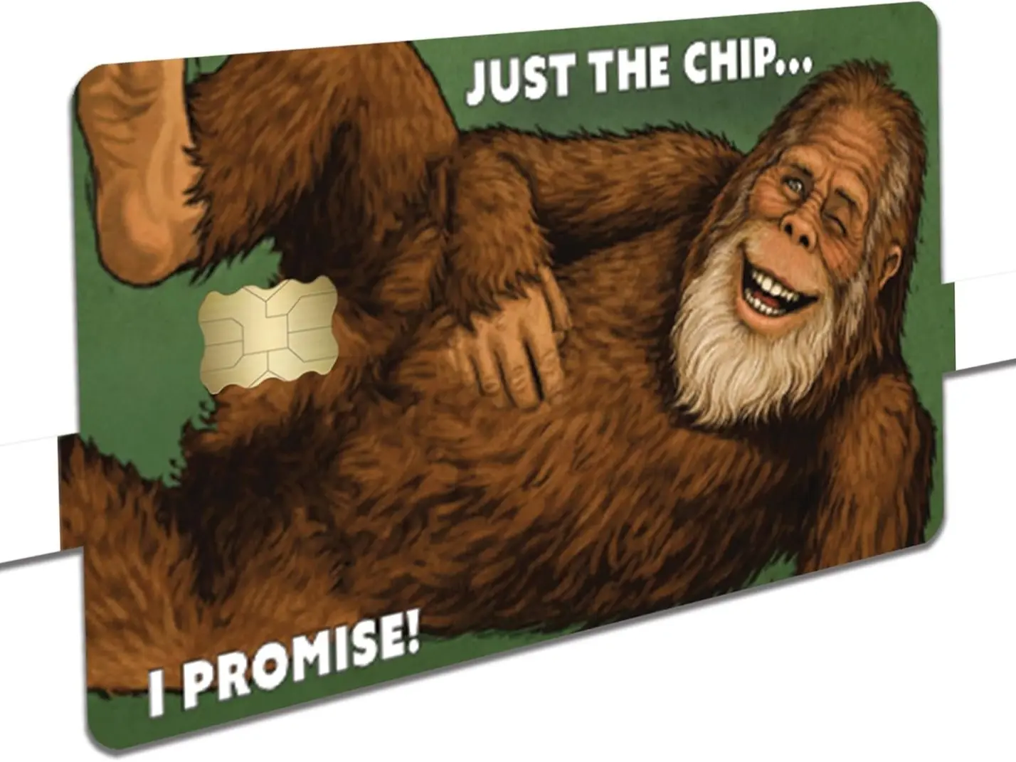 Funny Bigfoot Credit Card Skin Sticker, Sasquatch Humor Debit Card Cover, Outdoor Wallet Accessory Gift