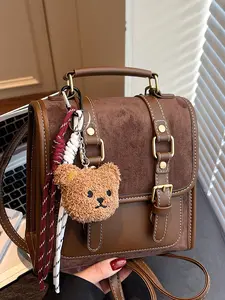 Retro, fashionable and trendy women's backpack, a casual and versatile backpack for travel, a mini schoolbag, Backpack Purse, with exquisite pendants, suitable for daily wear, commuting, dating, shopping and other scenarios