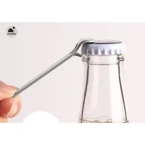 5PCS Mini Pocket Keychain Bottle Opener Vials Opener Phial Cap Remover Oral Liquid Cap Lifter Clinic Hospital Medicine Bottle Opener Soad Beer Canned Beverages Opener Simple Small Strong