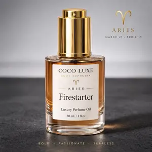 Aries Perfume Oil – Spicy Amber Citrus Fragrance | Long Lasting Unisex Body Oil | Bold Zodiac Scent | Coco Luxe Body Euphoria (30 mL)
