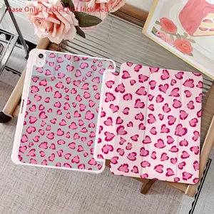 Pink Heart Pattern Tri-fold iPad Case, built-in pencil slot and adjustable stand, lightweight and durable. Compatible with iPad 10th/11th Gen, iPad A16, iPad Air, 11-inch iPad Pro, iPad 2025/2026, and 11-inch/13-inch iPad Air 2026 series.