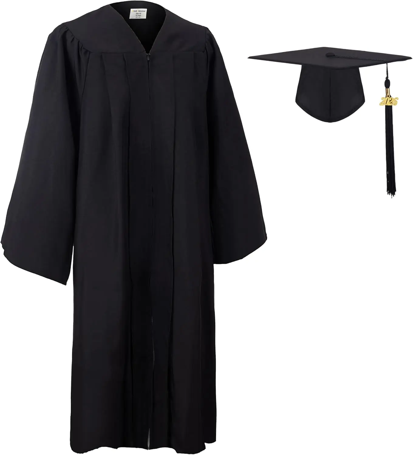 Matte Graduation Cap and Gown 2026 Set with Tassel - Wrinkle-Resistant Robe Garment Apparel for High School Students