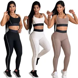 JH  Women's Sports Casual Two-Piece Set - Sexy Tight-Fitting Long-Sleeved. Solid Color Top with Zipper V-Neck & Matching Pants, for Active Days & Casual Outings