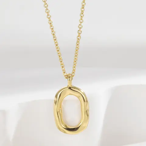 Women's Elegant Oval Shaped Pendant Necklace, Fashion Jewelry for Party, Daily Clothing Decor, Trendy All-match & Exquisite Jewelry for Birthday Gift
