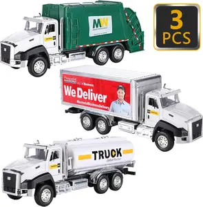 Multi-Style Metal Model Car Combo Set Diecast Engineering Construction Vehicles Urban Transport Trucks Metal Fire Truck Set 1:50 Scale Ideal for Boys Girls Holiday Gifting