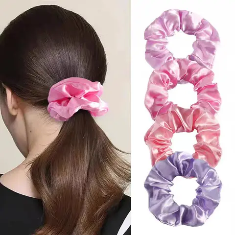 1 Count Silky Satin Hair Ties for Women  Girls Elastic Bands for Ponytails Soft Scrunchies  Random Color