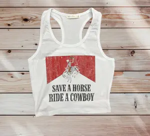 save a horse cropped tank