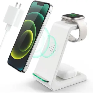 3 in 1   Station, 2025 Upgraded Fast Desk Charger Station for  16 15 14 13 12 Pro Max Plus, Charger Stand for  Watch 10 9 8 7 6 5 4 3 2 SE, Airpods 4 3 2 Pro