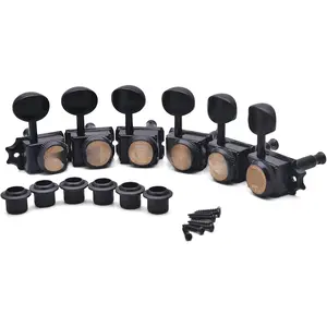 6 Inline Guitar Lock String Tuners 1:15  Guitar Locking Tuning Key Pegs Machine Heads Replacement for ST TL Style Electric Folk or Acoustic Guitars (black)