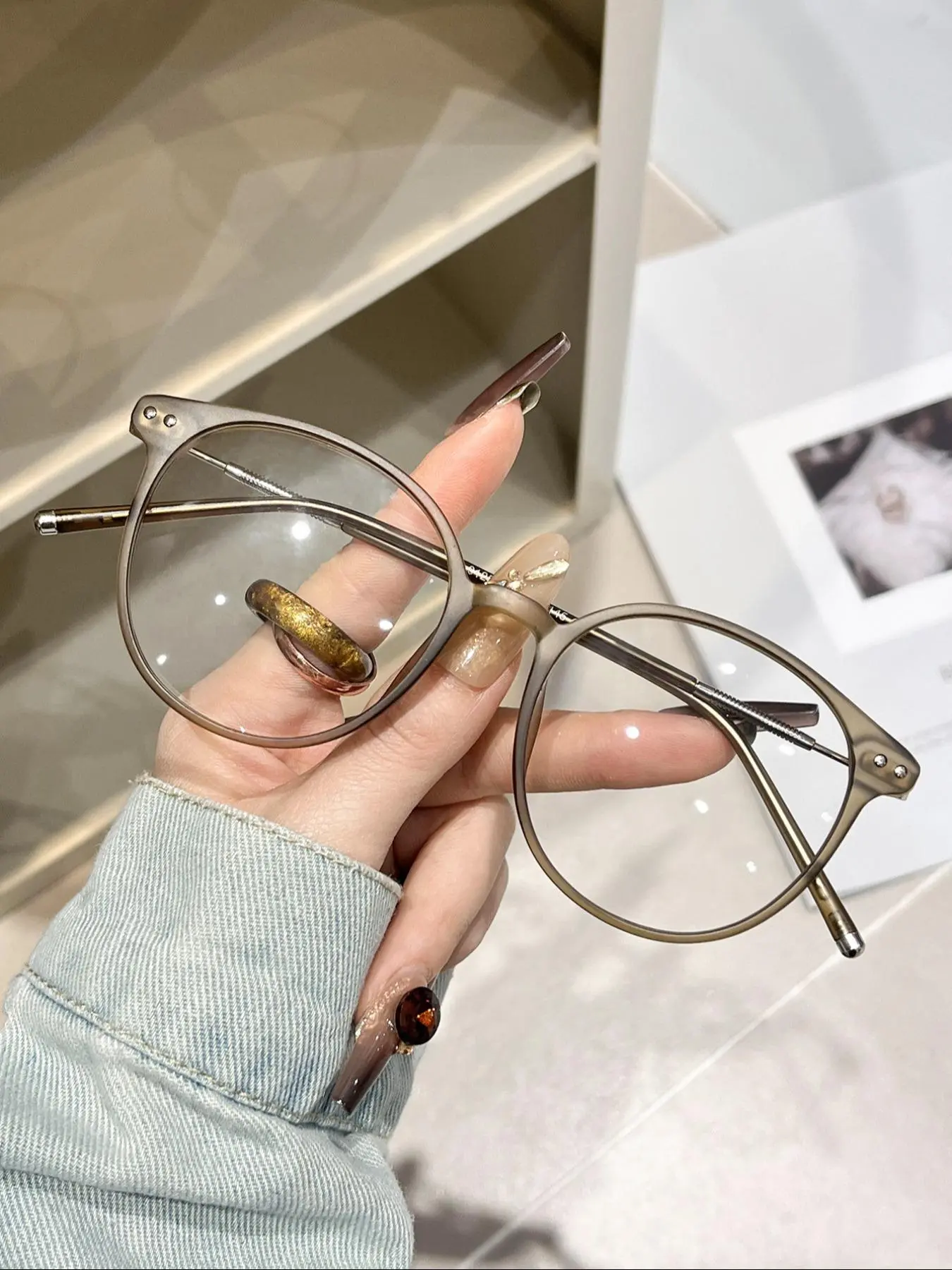 Oval Frame Eyeglasses, Light Blocking Eyeglasses for Women & Men, Trendy Casual Eyeglasses, Fashion Eyeglasses for Work, Daily Clothing Decor, Perfect for Student Daily Use, Eyewear