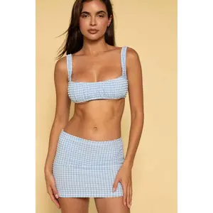 Peri Micro Gingham Micro Skirt