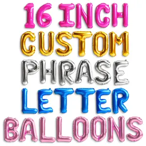 Gala Supplies - Custom Phrase Letter Balloons -16 inch Gold Letter Balloons Banner | Alphabet Ballons | Rose Gold Foil Letter Ballon | Customized Name Balloon Letters Banner