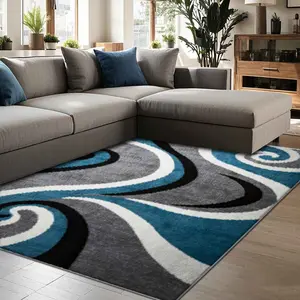 Abstract Vortex Pattern Floor Mat, 1 Count Non-slip Soft Floor Carpet, Decorative Area Rug, Geometric Pattern Rug for Home Living Room Bedroom Hotel Dormitory