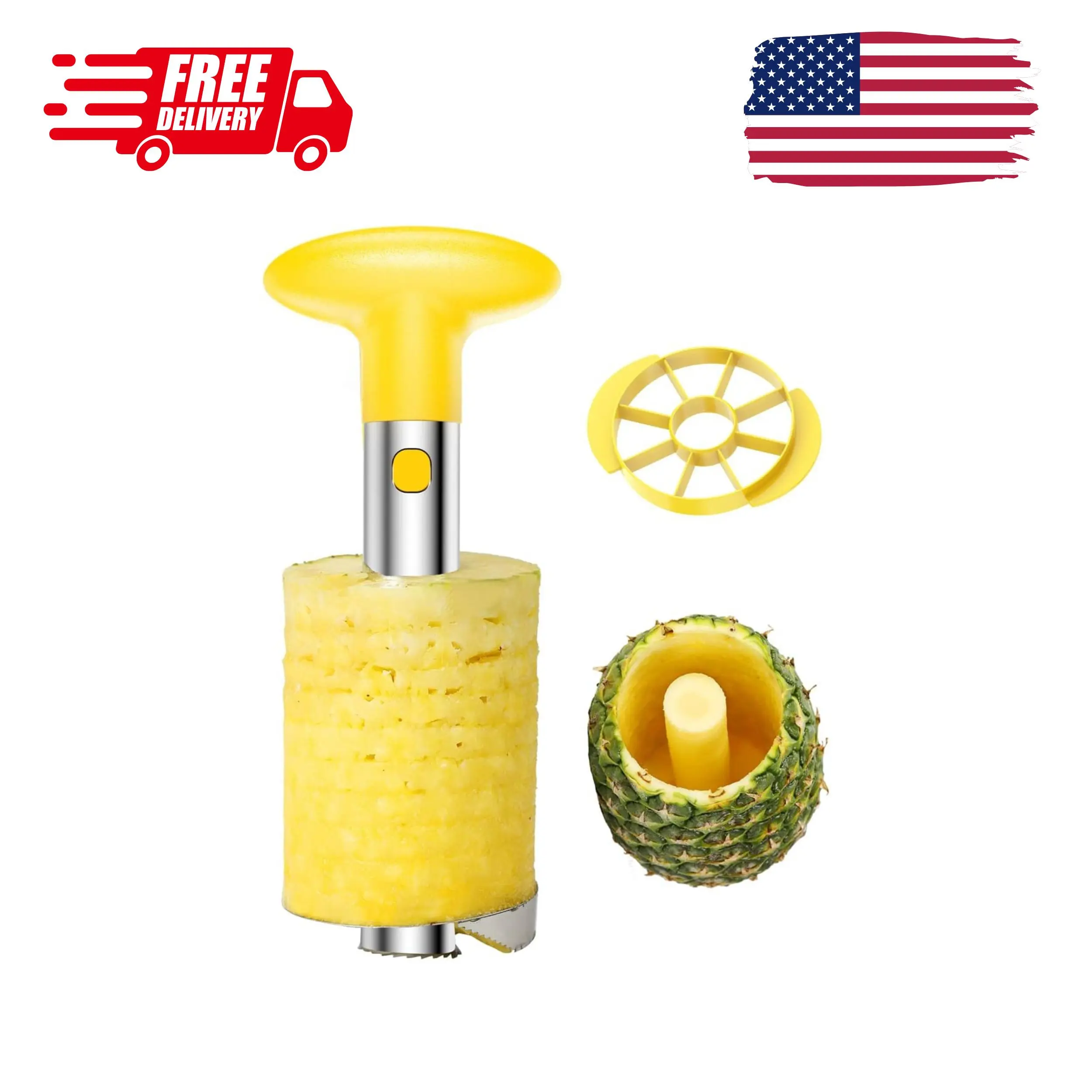 Easy Kitchen Tool Stainless Steel Fruit Pineapple Peeler Corer Slicer Cutter