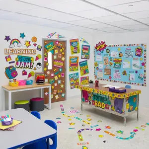 90s Themed Totally Rad Colorful Classroom Decorating Kit - 228 Pc.