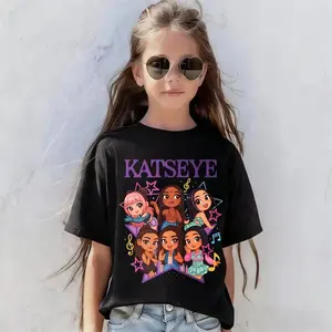 100% Cotton Katseye Shirt Gift for K-pop Fans, K-pop Girl Group Fan Tee for Teen Girl, Era Tour Inspired Graphic T-Shirt, Girls' Kpop Lover Shirt,Youth Casual Street Style T-Shirt