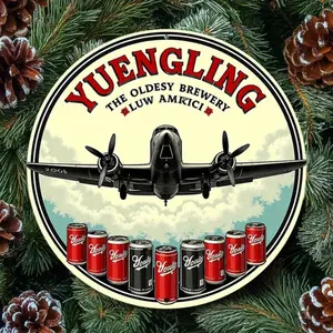 Vintage Yuengling Aviation Tin Sign 8x8 Inch Retro Metal Wall Decor Round Pub Bar Home Man Cave Garage Decor