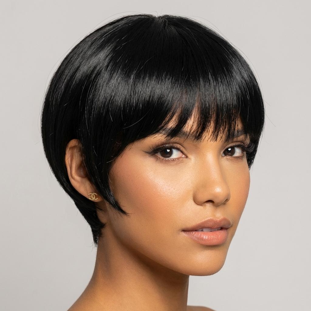 OPQHAIR  6 Inch Women' Short Wig Look Short Straight Hairstyle Suitable for Summer, Music Festivals, Parties & Casual Attire