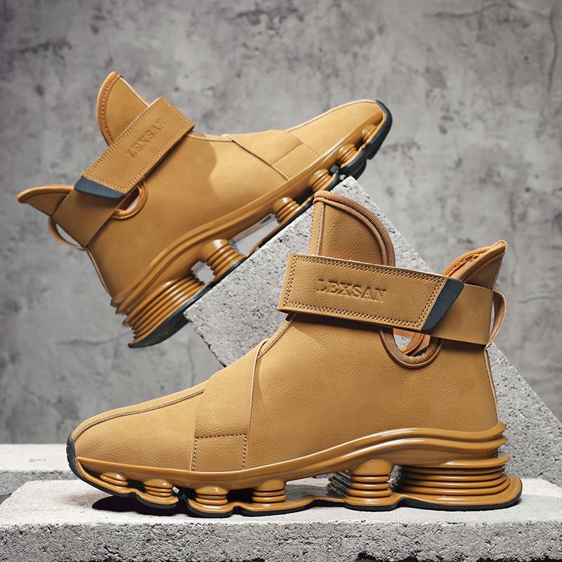 Men's Casual Boots Perforated Sole Sports Shoes Anti-Slip Running Shoes Adjustable Lacing Design All-Season Comfortable Shoe Style Training Athletic Black