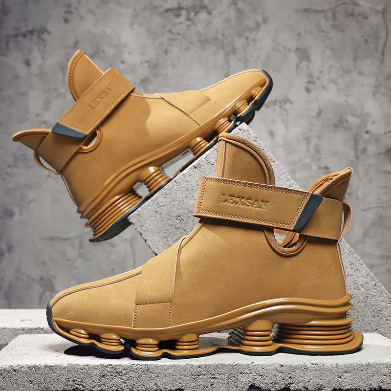 Men's Casual Boots Perforated Sole Sports Shoes Anti-Slip Running Shoes Adjustable Lacing Design All-Season Comfortable Shoe Style Training Athletic Black