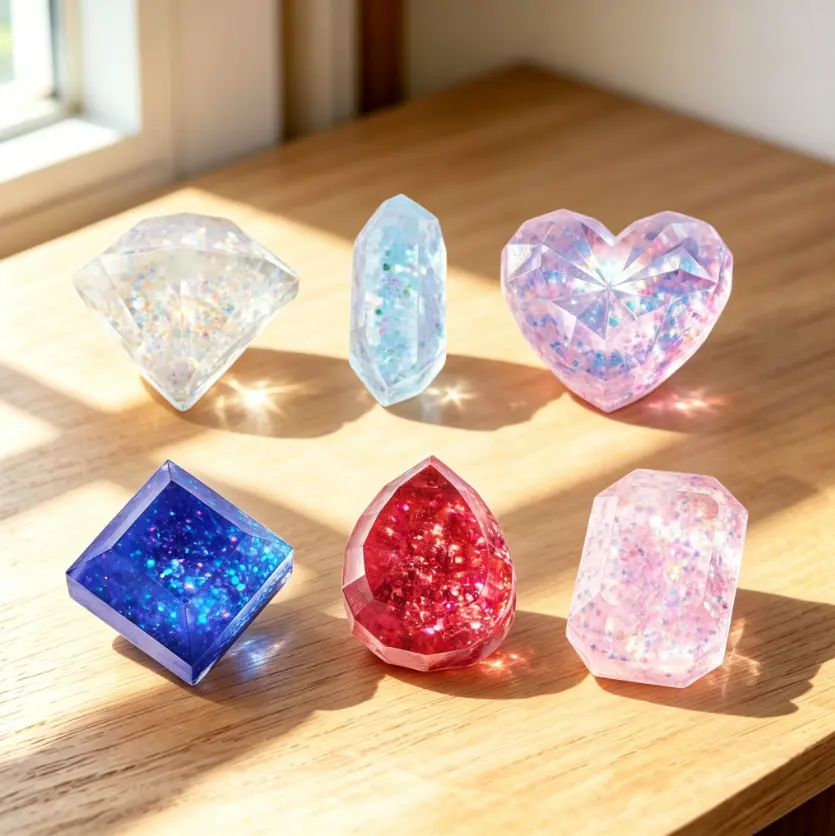 TABASQUISHY Back To School HandmadeCrystal Series Taba Squishy Toy - Cute Squishies, Stress Relief Fidget, Anxiety Squishies, Decompression Squeeze, Fidget Stress Balls for Bag Decoration or Collection, Sensory Squishies
