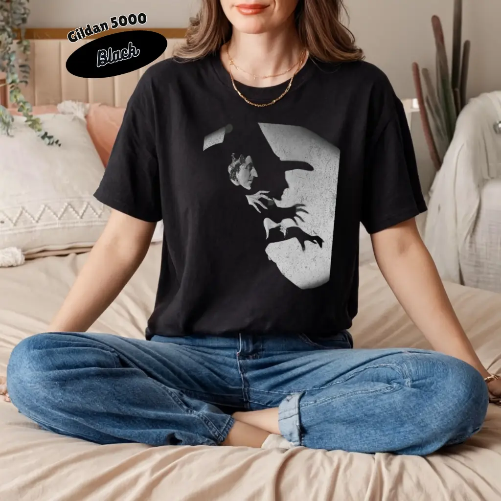 Wicked Witch of the West Shirt - Vintage Wizard of Oz Tee - Distressed Witch Shadow T-Shirt - Horror Gift for Her