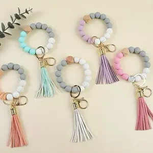 Beaded Wristlet with Tassels - Colorful Beads and Tassels for a Stylish Accessory
