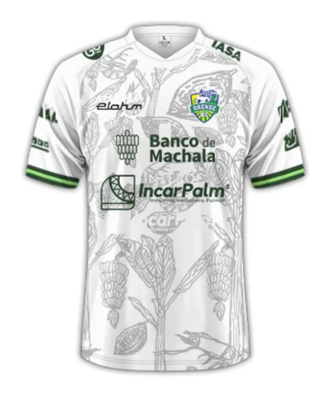 Orense SC 2022 Third Jersey – Graphic White-Green - Ecuadorian Serie A,soccer jersey,football jersey authentic, fan shirt, sports shirt, jersey vintage, special edition, match jersey, training wear.