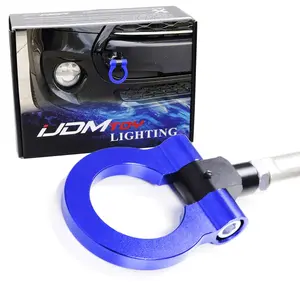 iJDMTOY Blue Track Racing Style Tow Hook Ring For Mini Cooper (Gen1 R50 R51 R52 R53 R55 Gen2 R56 R57 R58 R59), Made of Lightweight Aluminum