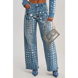 STUDS EVERYWHERE RELAXED DENIM PANT