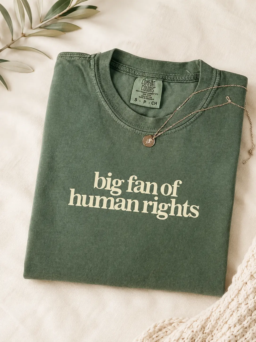 Comfort Colors Big Fan of Human Rights Minimalist Tee, No Human is Illegal T-Shirt, Radicalized by Decency Retro Graphic Tee for Empathy