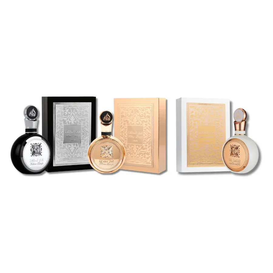 Lattafa Fakhar Set Fakhar, Rose Gold & Extrait Eau De Parfum 3.4FL.OZ Fragrance Perfume Scent Bergamot Scented Pack Cosmetic Aroma Cologne