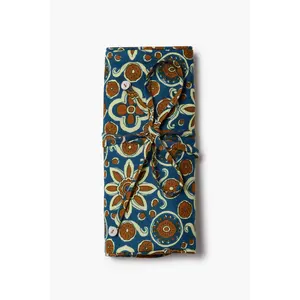 Jewelry Roll Up Case Tile Blue