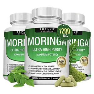 Moringa Capsules - 90 Count, 1200mg Pure Moringa Powder Dietary Supplement for Men's Immune & Gut Health, Natural Nutrition Healthcare Support Healthcare Supplement Bathroom