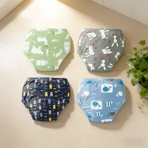 4 Pcs Baby Training Pants, Cute Cartoon Design, Soft & Comfortable, Reusable & Washable Diapers, Newborn Size, Potty Training Pants, Perfect Gift for Babies