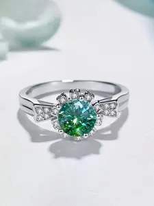 S925 Sterling Silver Moissanite Cat Ear Sunflower Bud Ring, Wedding Engagement Promise Ring, Gift for Girlfriend Wife Birthday