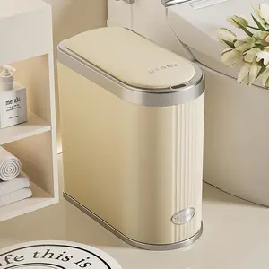 UFORU Decorate Bathroom Trash Can Sensor Based Intelligent Home Kitchen Toilet with Lid Waterproof Clip Plastic Garbage Bin