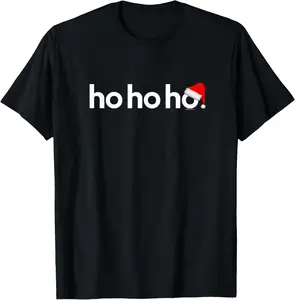 100% Cotton Christmas Shirts for Men Women Ho Ho Ho Xmas Shirt Idea T-Shirt