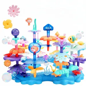 Ocean Plant Garden Building Blocks Set, Fun Toy for Kids Aged 3+, Safe Abs Material, Develop Fine Motor Skills, Creative Birthday Gift