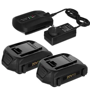2Pack 20V 3500mAh WA3520 Battery Replacement for Worx 20V Lithium Battery and Charger WA3742 WA3525 WA3575 WG151s WG155s WG251s WG255s WG540s WG545s WG890 WG891