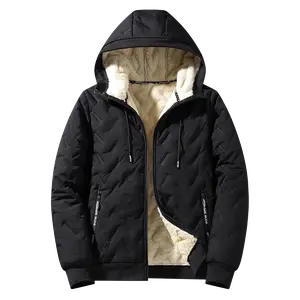 Men's Winter Warm Jacket with Fleece Lining Regular Fit Polyester Fiber Material Easy Machine Washable Cold Weather Wear Casual Style Medium Size Coats Menswear Tops Plain western clothing full zip closure