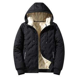 Men's Winter Warm Jacket with Fleece Lining Regular Fit Polyester Fiber Material Easy Machine Washable Cold Weather Wear Casual Style Medium Size Coats Menswear Tops Plain western clothing full zip closure