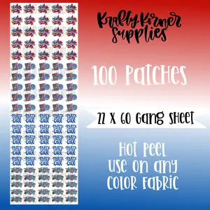 4th of July Trucker Hat  DTF Transfer Gang Sheet, 22 x 60