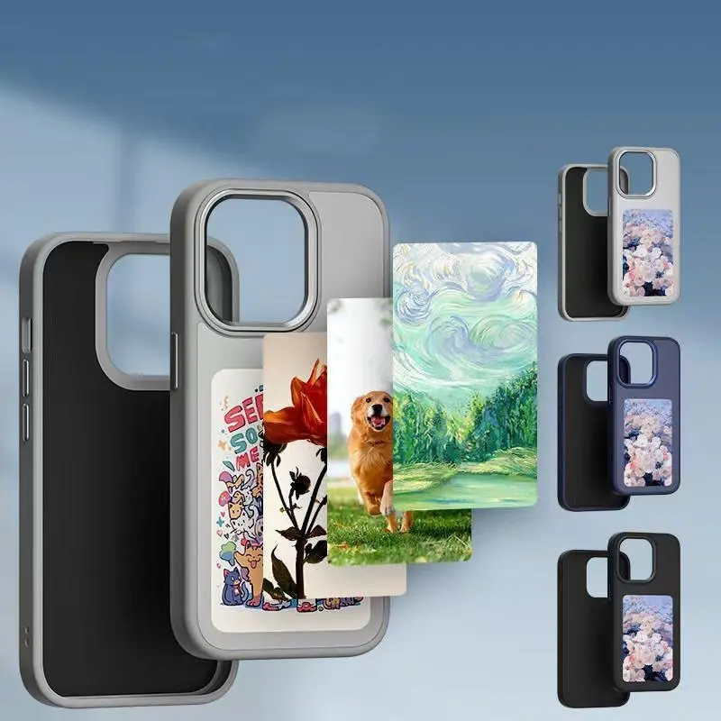 Smart Display Protective Phone Case with NFC Ink Screen and Electronic Ink Technology for iPhone 13-16 Series, DIY Changing Picture